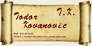 Todor Kovanović vizit kartica